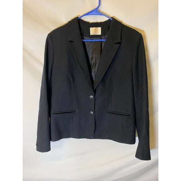 Pendleton Vintage Pure Virgin Wool Blazer Womens Size Large Black Suit Jacket - Picture 1 of 3